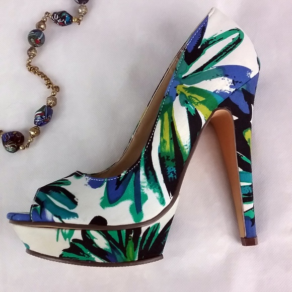 Just Fabulous Shoes - Tropical Garden 4" Open Toe High Heels Sandals